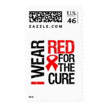 I Wear Red Ribbon For The Cure Postage Stamp
