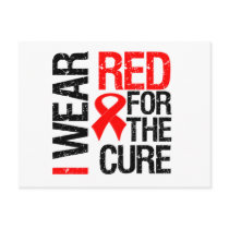 I Wear Red Ribbon For The Cure Postcard