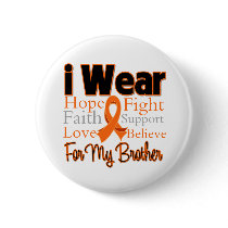 I Wear Ribbon Collage Brother - Leukemia Button