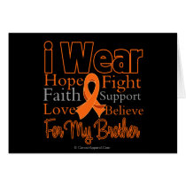 I Wear Ribbon Collage Brother - Leukemia Cards