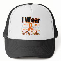 I Wear Ribbon Collage Brother - Leukemia Mesh Hats
