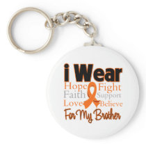 I Wear Ribbon Collage Brother - Leukemia Key Chain