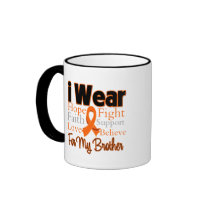 I Wear Ribbon Collage Brother - Leukemia Coffee Mugs