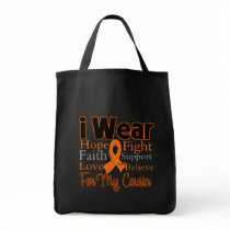 I Wear Ribbon Collage Cousin - Leukemia Canvas Bag