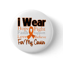 I Wear Ribbon Collage Cousin - Leukemia Button