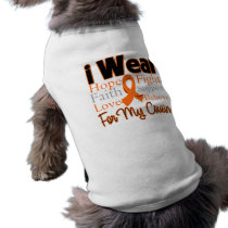I Wear Ribbon Collage Cousin - Leukemia Doggie Tshirt