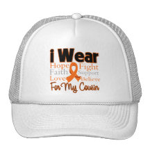 I Wear Ribbon Collage Cousin - Leukemia Trucker Hat