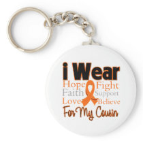 I Wear Ribbon Collage Cousin - Leukemia Keychains
