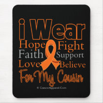 I Wear Ribbon Collage Cousin - Leukemia Mousepad