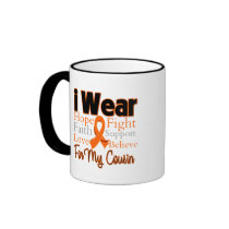 I Wear Ribbon Collage Cousin - Leukemia Coffee Mugs
