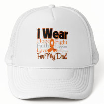 I Wear Ribbon Collage Dad - Leukemia Mesh Hat