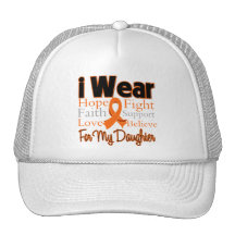 I Wear Ribbon Collage Daughter - Leukemia Trucker Hat