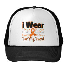 I Wear Ribbon Collage Friend - Leukemia Hats
