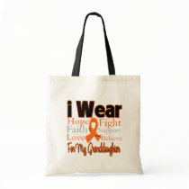I Wear Ribbon Collage Granddaughter - Leukemia Tote Bags