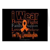 I Wear Ribbon Collage Granddaughter - Leukemia Greeting Cards