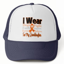I Wear Ribbon Collage Granddaughter - Leukemia Hats