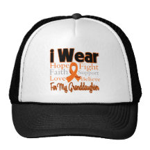 I Wear Ribbon Collage Granddaughter - Leukemia Trucker Hat