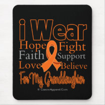 I Wear Ribbon Collage Granddaughter - Leukemia Mousepads
