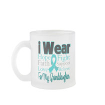 I Wear Ribbon Collage Granddaughter Ovarian Cancer Mugs