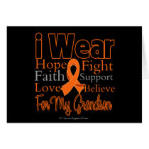 I Wear Ribbon Collage Grandson - Leukemia Cards