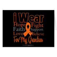 I Wear Ribbon Collage Grandson - Leukemia Cards