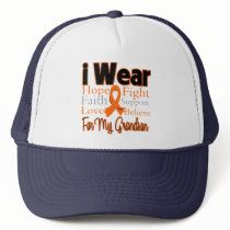 I Wear Ribbon Collage Grandson - Leukemia Hat