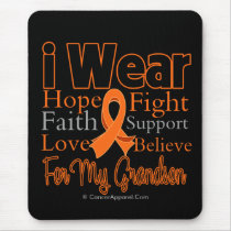 I Wear Ribbon Collage Grandson - Leukemia Mouse Pad
