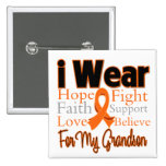 I Wear Ribbon Collage Grandson - Leukemia Pins