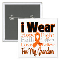 I Wear Ribbon Collage Grandson - Leukemia Pins