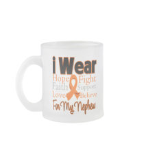 I Wear Ribbon Collage Nephew - Leukemia Coffee Mugs
