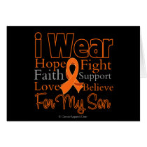 I Wear Ribbon Collage Son - Leukemia Greeting Card