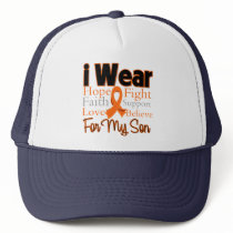 I Wear Ribbon Collage Son - Leukemia Trucker Hat