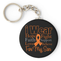 I Wear Ribbon Collage Son - Leukemia Key Chain