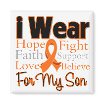I Wear Ribbon Collage Son - Leukemia Refrigerator Magnet