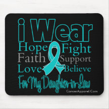 I Wear Ribbon Daughter-in-Law - Ovarian Cancer Mouse Pads