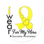 I Wear Sarcoma Ribbon For My Hero stickers