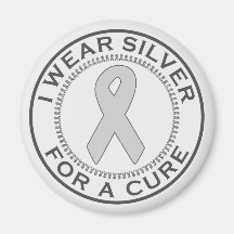 I Wear Silver For A Cure Fridge Magnet