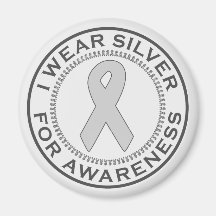 I Wear Silver For Awareness Fridge Magnets