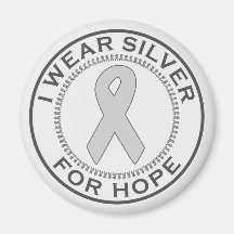 I Wear Silver For Hope Fridge Magnet