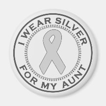 I Wear Silver For My Aunt Fridge Magnets