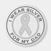 I Wear Silver For My Dad Refrigerator Magnets