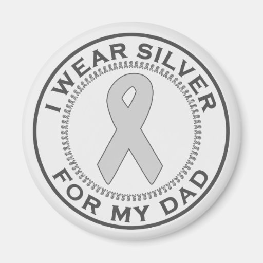 I Wear Silver For My Dad Refrigerator Magnets