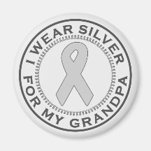 I Wear Silver For My Grandpa Refrigerator Magnet