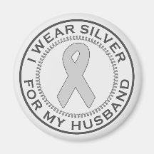 I Wear Silver For My Husband Fridge Magnets