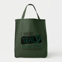 I Wear Teal Because I Care - Ovarian Cancer Tote Bag