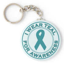 I Wear Teal For Awareness Keychain