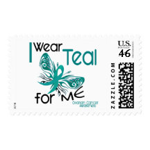 I Wear Teal For ME 45 Ovarian Cancer Postage Stamps