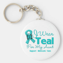 I Wear Teal For My Aunt Key Chains