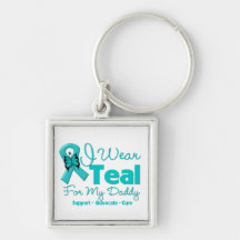 I Wear Teal For My Daddy Key Chain