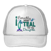 I Wear Teal For My Daughter 27 Ovarian Cancer Mesh Hats